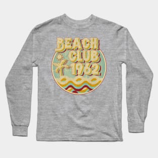 vintage retro beach club 70s 1962 with spirale turqoise Long Sleeve T-Shirt